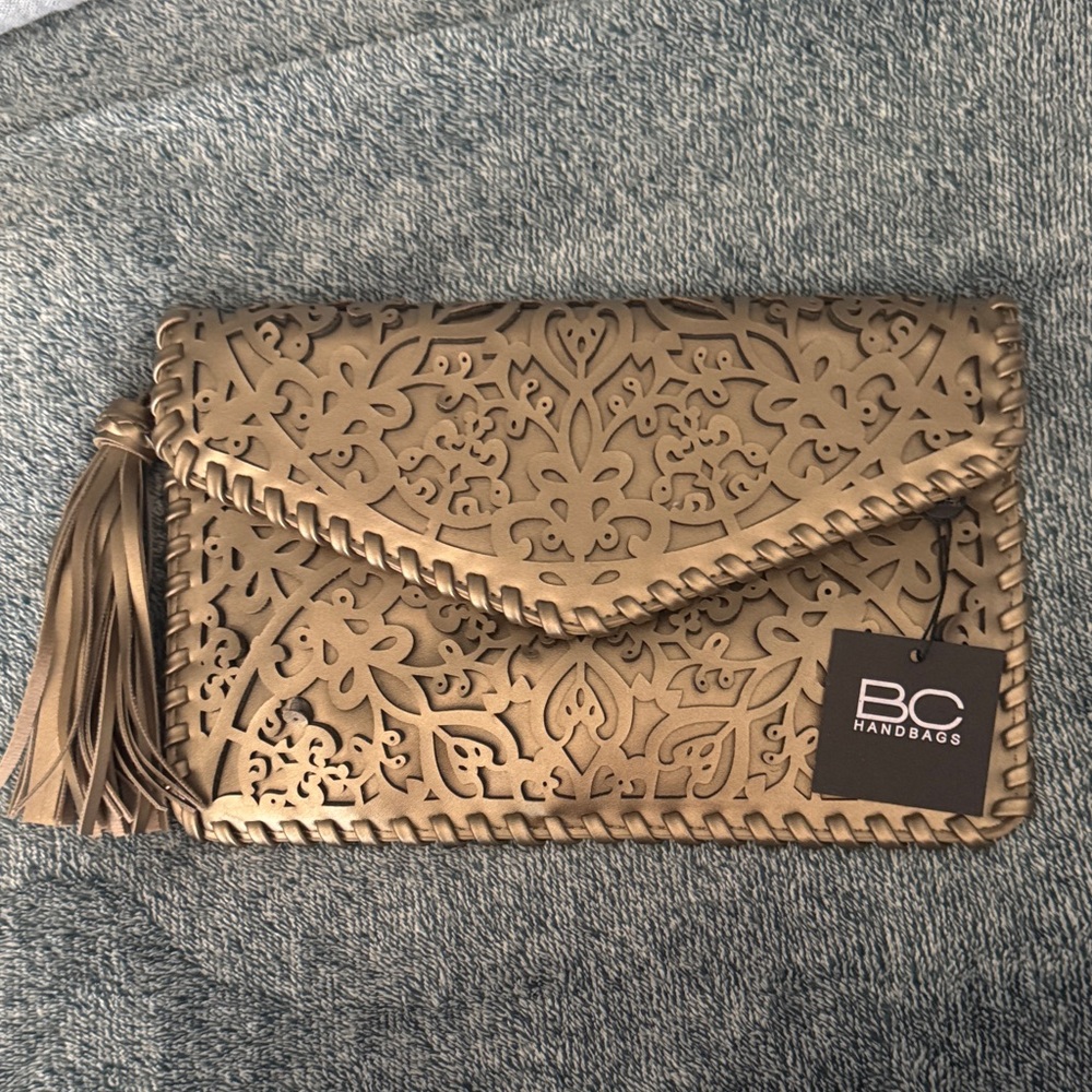 Elegant Gold Cut-Out Clutch